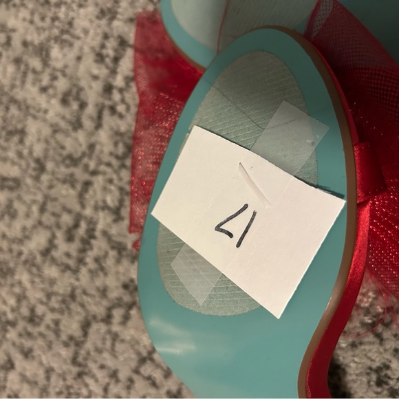 Betsey Johnson Red Bow Feather Sb-lylla Strappy Heeled Sandals Size 8 - Picture 10 of 10